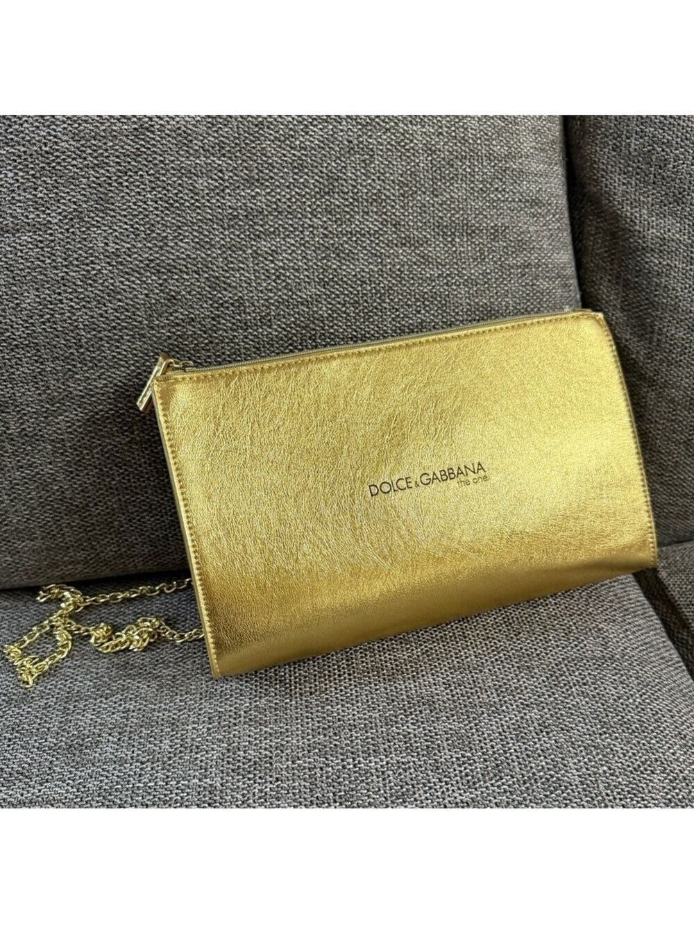 Dolce & Gabbana The One Golden Pouch On Chain New Authentic